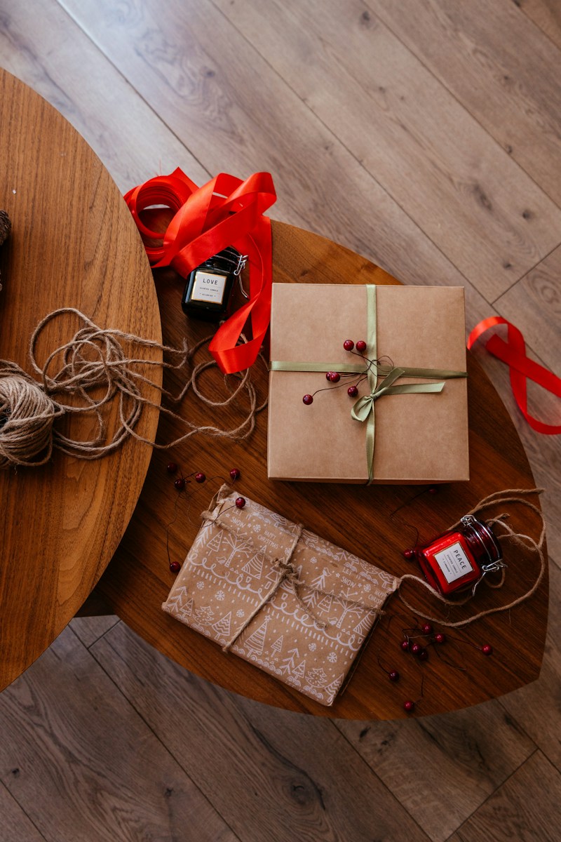 A wrapped present tied with a bow